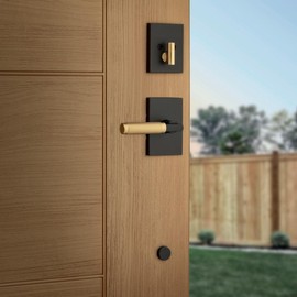 Kwikset 971PVLRCT Prava Lever Keyed Entry Interior Pack with Rectangle Rose for Handlesets - Matte Black