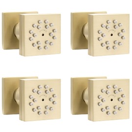 2 Functions Brass Shower Body Sprayer Jet in Wall, Rainfall Mist Shower Head Nozzles 2 in 1 Spa Massage Showerhead Spray Jet Can 360° Adjustable, 4pcs, Brushed Gold