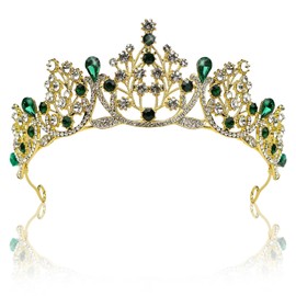 Erzekrim Crystal Tiara Crystal Crown Rhinestone Crown Bridal Tiara Birthday Tiara Wedding Tiara Baroque Headband for Women Bride Queen Princess Prom Wedding Christmas, Non-Precious Metal, Created