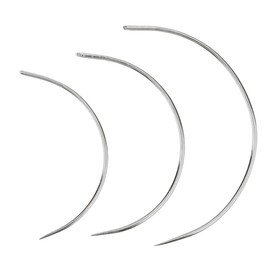 zalati Curved Needles 3 Pieces Sewing Needles for Sewing Repairing Carpet Leather Canvas Weaving Craft - Silver