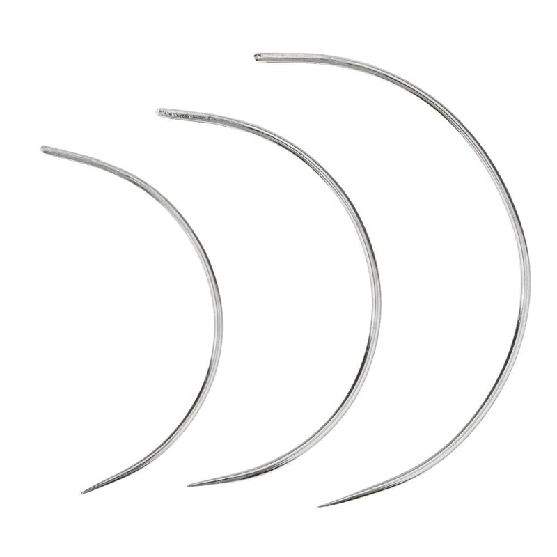 zalati Curved Needles 3 Pieces Sewing Needles for Sewing Repairing