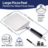 KitchenStar 12-inch Perforated Pizza Peel with Folding Handle - Stainless