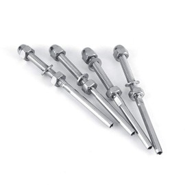 Cafopgrill Threaded Cable Tensioners, 10-Pack Stainless Steel Cable Threaded Terminal Tension Stud Ends Fitting for 1/8" Cable Railing Rigging Systems Wire Rope Connectors