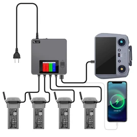 Hanatora LCD Charger with Storage Charge for DJI Air 3 Battery,Fast Multi Simultaneous Charging Hub Accessories