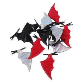 Baluue 12pcs PU Leather Bat Hair Clips Aesthetic Accessories for Parties Festivals Daily Wear Secure Grip Hair Barrettes for Unique Fashion Cosplay Enchanting Black Wings Design
