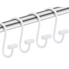 White Shower Curtain Hooks, Rust Proof Shower Curtain Rings for