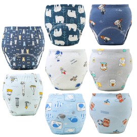 Upairy Training Pants for Boys Girls,Potty Training Underwear Girls and Boys,Up Airy Potty Pants for Toddler,Soft Absorbent & Leak-Proof with Characters, 100% Cotton Washable (8PCS,L)