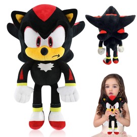 S-onic Tails Cuddly Toy, 30 cm S-onic Plush Figure, Children's S-onic Plush Dolls, Cartoon Anime S-onic Toy Plush, S-onic Knuckles Plush Toy, Stuffed Plush for Girls Boys Birthdays, Yellow