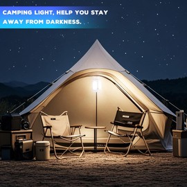 Foldable Camping Lantern, Rechargeable Camping Lights, 4000LM, 6 Light Modes, IPX4 Waterproof Tent Lights, Portable LED Camping Lantern for Power Outages, Emergency, Hurricane, Hiking, 2-Pack