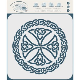 Stencils for Walls: Celtic Cross Stencil, 8.5 x 8.5 inch - Irish Celts Viking Cross Ornament Knotwork