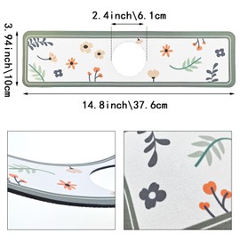 2 PACK Kitchen Sink Splash Guard Faucet Mat Silicone Faucet Handle Drip Catcher Tray Sink Gadgets for Kitchen, Bathroom, Farmhouse (Spring Flowers)