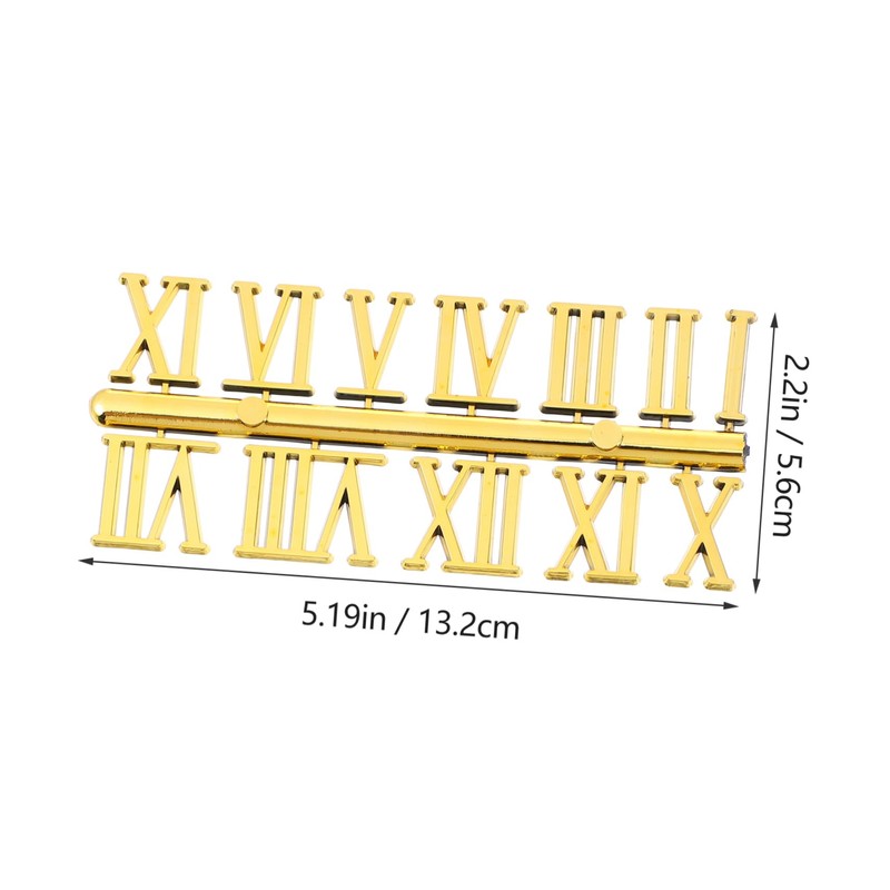 TEHAUX 15 Sets DIY Clock Replacement Roman Arabic Digits Silver