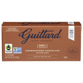 Guittard, Bar Chocolate Baking Unsweetened Gluten Free, 6 Ounce