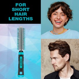 Conair Metal Round Hairbrush - Hair brush for blow out with Metal barrel and Nylon bristles - Adds body and fullness - Perfect for short hair and home hair stylists