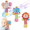 Baby Soft Rattles, 3 Pack Plush Animal Rattle Toys for