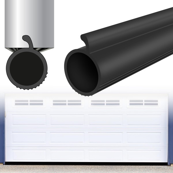 Soengsau 0.19" P-Bulb Garage Door Bottom Weatherstripping, 9.8FT Black Replacement