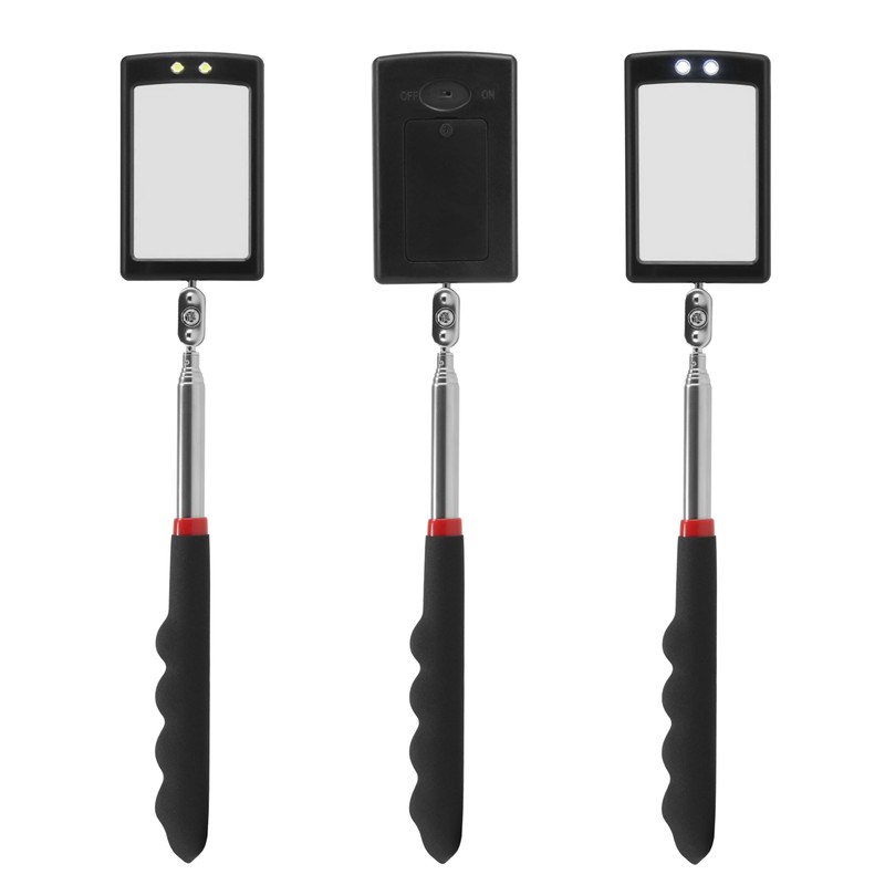 Lan-He Telescoping Inspection Mirror with 2 LED Lights extendable Machine
