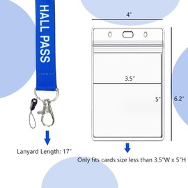 Hall Pass Lanyards with Card Holders, School Classroom Passes Lanyard Set for Teacher Parents (10 x Boy's Bathroom)