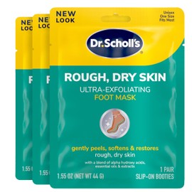 Dr. Scholl's Rough, Dry Skin Ultra Exfoliating Foot Peeling Mask, 3 Pairs Moisturizing Socks Gently Peels and Softens, with Urea, Dry Skin Callus Remover for Feet | Dr Scholl's