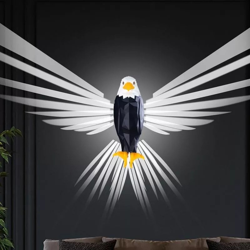 Bald American Eagle Wall Light with Remote Control Magnetic Wall
