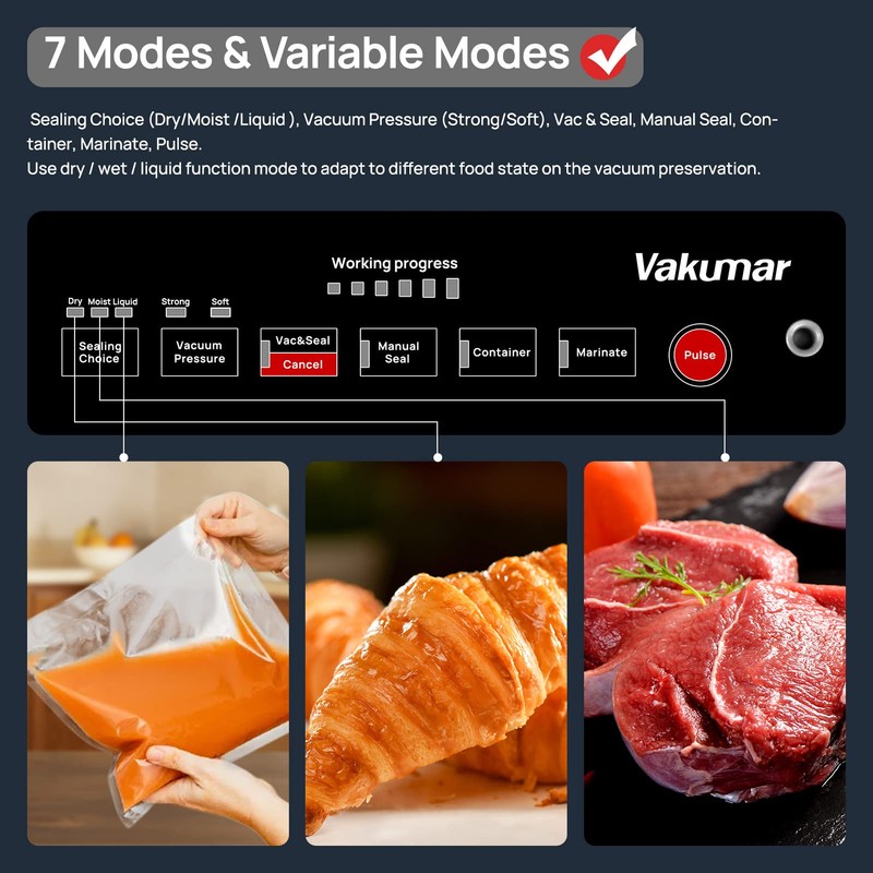 Vakumar Liquid Vacuum Sealer Machine, 90Kpa Vacuum Sealer Machine Preservation