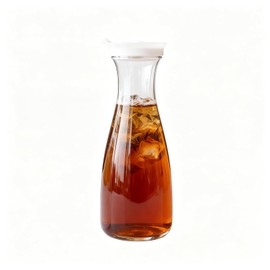 Tyenaza Jarra de Agua de 20 onzas con Tapa, Botella de Jugo de Zumo Acrílica Transparente Dispensadores de Bebida Reutilizables, para Agua, Té Helado, Jugo, Leche, Limonada(20 x 8 x 6,5 CM)