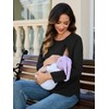 Ecavus Women's Nursing Shirts for Breastfeeding with Zipper Long Sleeve