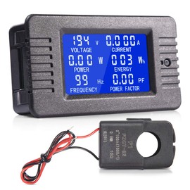 MICTUNING AC Digital Multimeter Ammeter Voltmeter with LCD Display 80-260V 100A Current Transformer for Home Appliances