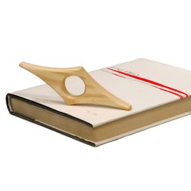 BUNBAN Elegant Page Holder Thumb Ring Solid Wood Thumb Thing Reading Accessories for Books in 3 Sizes (S, M, L) Version 2 (Ash, 20 mm)