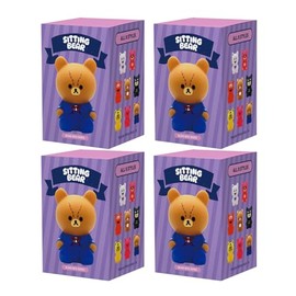 [Random 4 Blind Boxes] Vinyl Small Cute Animals Characters Figures Bath Toys Blind Box, Ideal Party Souvenir Kids Christmas Birthday Gifts Lot (Sitting Bear)