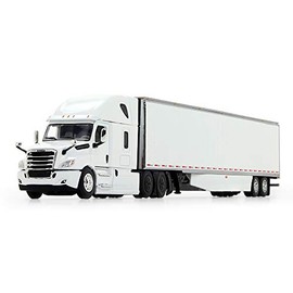 First Gear 1/64 Scale Diecast Collectible White/White Freightliner New Cascadia High-Roof Sleeper with 53' Utility Trailer with Skirts (60-0744)