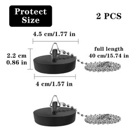 2 Pack Abflussstopfen,Stöpsel Waschbecken,Stöpsel Für Spülbecken,Stöpsel Badewanne,Abflussstopfen Waschbecken Mit 35 cm Stöpsel Kette,Badewannenstöpsel Für Waschbecken,Spülbecken Küchenspüle