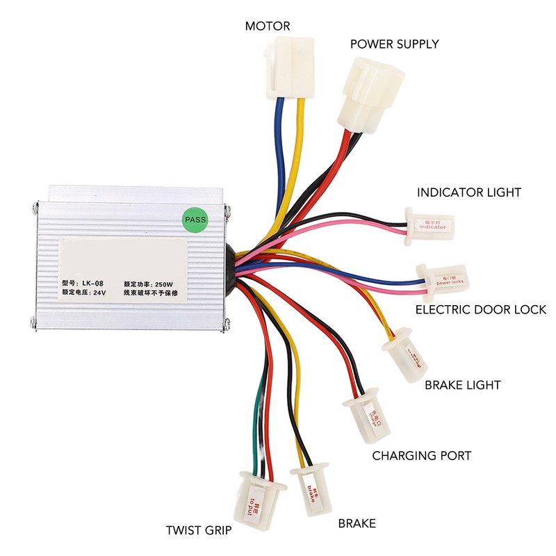 24V 250W Brushed Controller and Pedal Accelerator Assembly Electric Tricycle