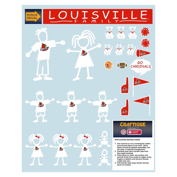Craftique Louisville Decal (Louisville Family Decal Sheet (8.5"x11"), 8.5"x11")