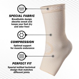 POWERLIX Legs Orthopedic Brace Compression Support Sleeve (Pair) for Plantar Fasciitis, Swelling, Tendinitis, Arthritis, Sprain