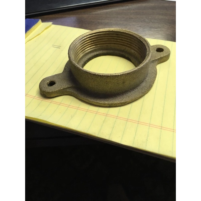 Brass Urinal Flange. 2" Pipe Thread.. 4" Bolt Spacing. Threaded