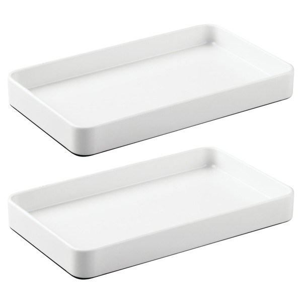 iDesign Steel Vanity Bathroom Organization and Storage-Set of 2-White Towel