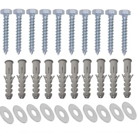 Inbrackets Value M8 x 50mm Masonry Brick Wall Fixing Screw Bolts with Plugs & Washers for Aerial Satellite Sky Dish Tv Bracket Fence Shelves Mounting (Pack of 10)