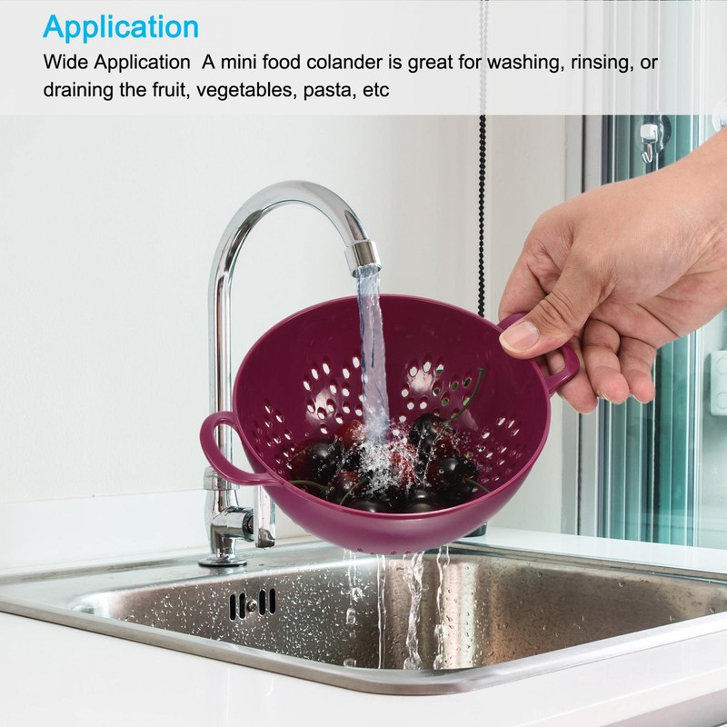 sourcing map Mini Food Colander with Double Handles, Rice Washing