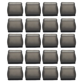 20 Pcs Chair Leg Floor Protector Rectangular Transparent Black Felt Mat Scratch Proof Reduce Noise Table Leg Cover L