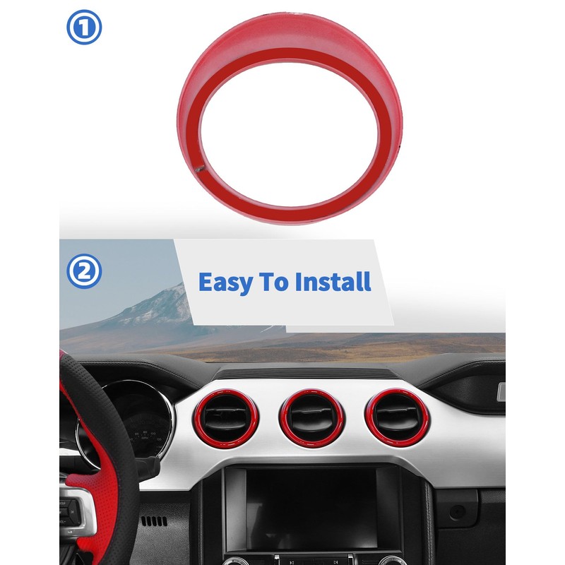 DSWSQ Fit for Mustang Red Interior Accessories - Center Console