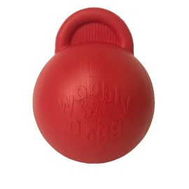 Jolly Pets 2 Wobbly Dogg 6" Heavy Duty Dog Balls with Handle MADE IN USA-FREE SHIPPING