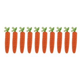 Carrot Cat Toy Catnip Filed Cute Bite Resistant Paper Rope Cat Chewing Toy for Claws Grinding Teeth Cleaning 10pcs