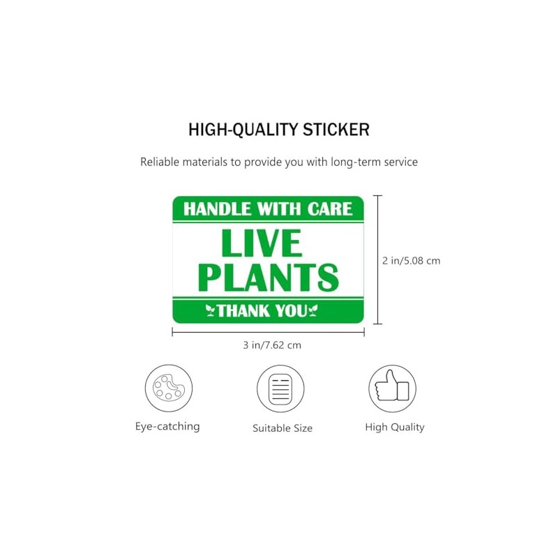 Live Plants Please Handle with Love Stickers 2 X 3