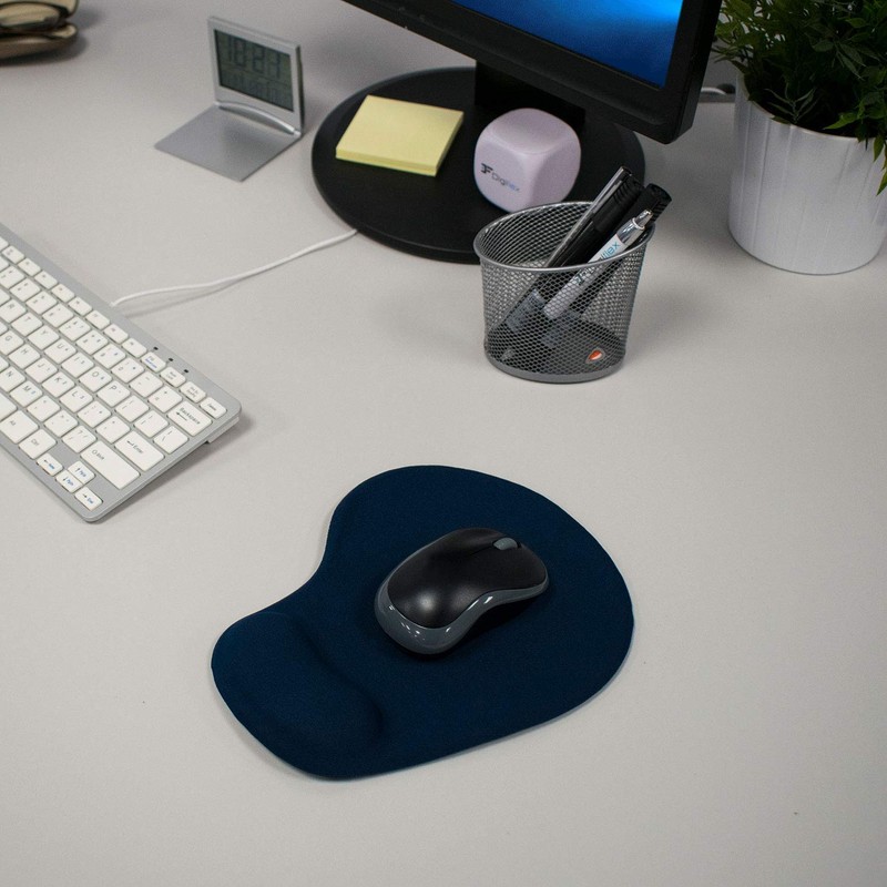 TRIXES Komfort Mauspad mit Handgelenkauflage - Blaue Mausmatte für Computer,