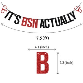 Black Glitter It's BSN Actually Banner, Officially BSN/Class of 2025/Congrats Grad, 2025 Graduation Party Decorations Supplies