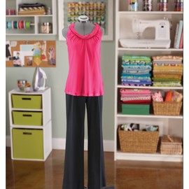 SINGER | Grey Dress Form Fits Sizes 10-18, Foam Backing for Pinning, 360 Degree Hem Guide - Sewing Made Easy