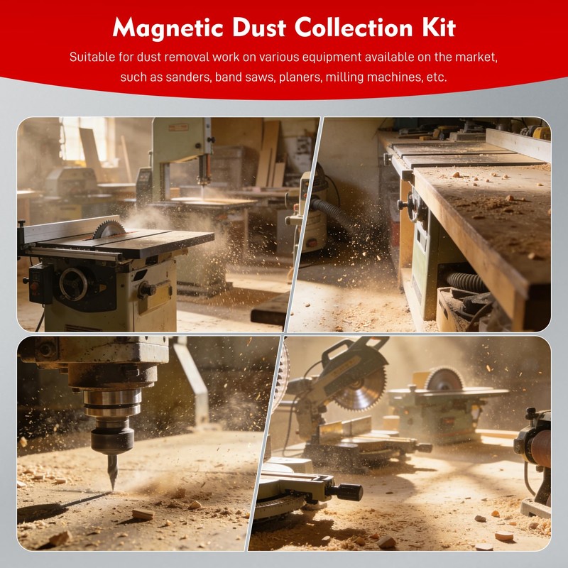 4" & 2.5"Magnetic Dust Collection Fittings for Dust Collectors, 14-Piece
