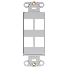 Leviton QuickPort Decora Insert, 4-Port, 41644-GY, Gray