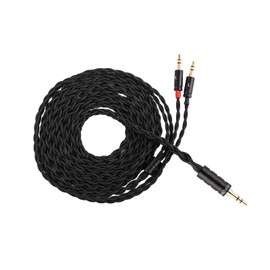 LINSOUL Tripowin Nova Over-Ear Headphone Cable, 4 Core Silver Foil/OCC Hybrid Upgrade Cable, 2M, Dual 3.5 to 4.4mm/3.5mm/XLR Connector, for Musicians & Audiophiles (3.5mm, Black)